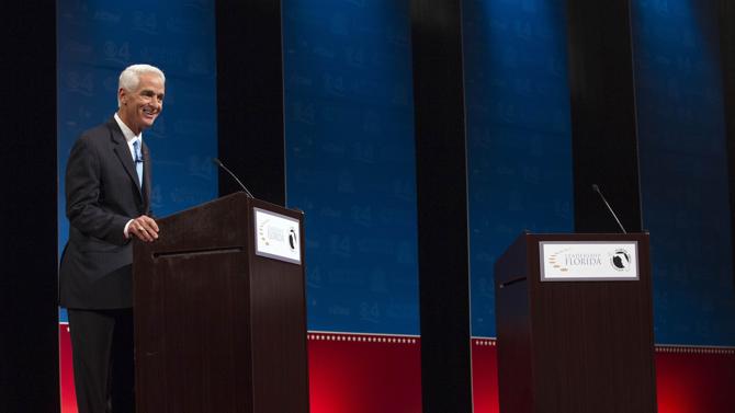 Gubernatorial candidate Charlie Crist is ready to debate, but where's the governor of Florida?